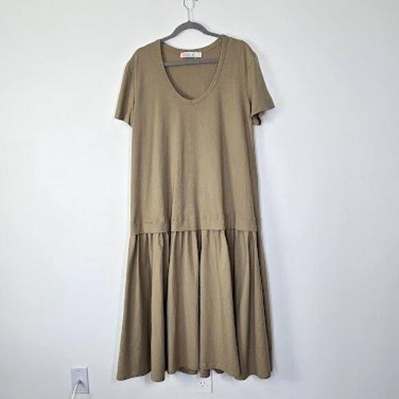 FREE PEOPLE herron drop-waist maxi dress taupe brown Sz XS NEW - Picture 8 of 10